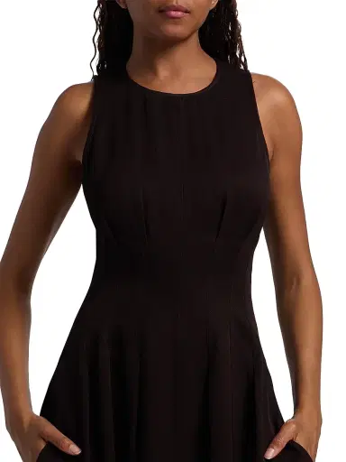 Proenza Schouler White Label Women's Bronwyn Twill Sleevless Midi-Dress - Chocolate | Thumbnail 6 Proenza Schouler White Label Women's Bronwyn Twill Sleevless Midi-Dress - Chocolate | Thumbnail 6