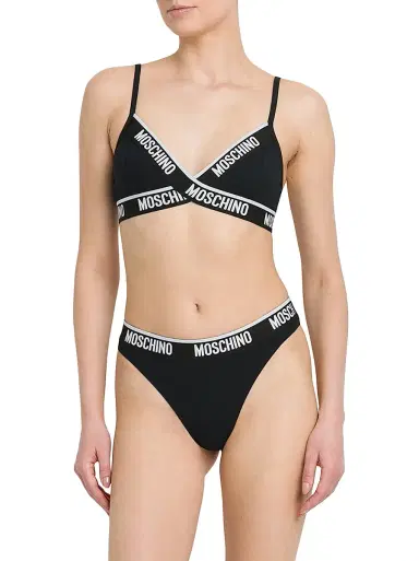 MOSCHINO Women's Intimo Donna Triangle Bra - Black - Size XS | Thumbnail 3 MOSCHINO Women's Intimo Donna Triangle Bra - Black - Size XS | Thumbnail 3