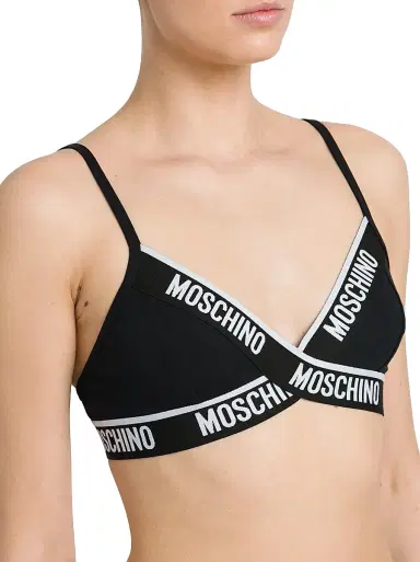 MOSCHINO Women's Intimo Donna Triangle Bra - Black - Size XS | Thumbnail 5 MOSCHINO Women's Intimo Donna Triangle Bra - Black - Size XS | Thumbnail 5