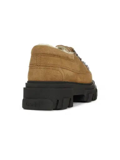 Ganni Women's Cleated Suede Derbies - Cognac | Thumbnail 3 Ganni Women's Cleated Suede Derbies - Cognac | Thumbnail 3