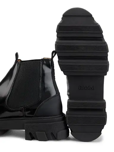 Ganni Women's Cleated Cap-Toe Ankle Boots - Black - Size 11 | Thumbnail 6 Ganni Women's Cleated Cap-Toe Ankle Boots - Black - Size 11 | Thumbnail 6