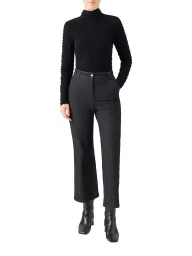 Akris punto Women's Textured Mock Turtleneck Sweater - Black | Thumbnail 2 Akris punto Women's Textured Mock Turtleneck Sweater - Black | Thumbnail 2