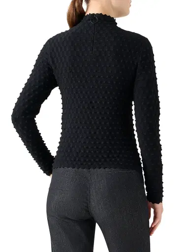 Akris punto Women's Textured Mock Turtleneck Sweater - Black | Thumbnail 5 Akris punto Women's Textured Mock Turtleneck Sweater - Black | Thumbnail 5