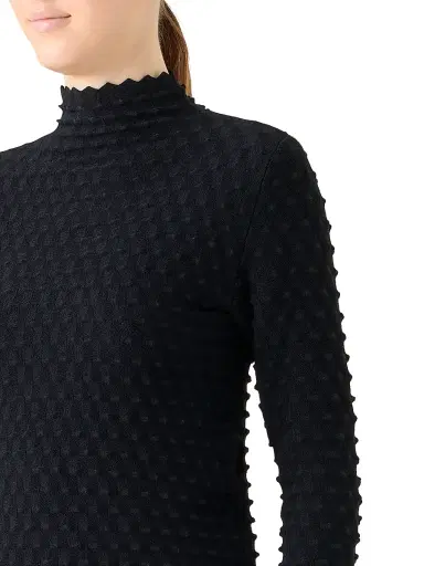 Akris punto Women's Textured Mock Turtleneck Sweater - Black | Thumbnail 6 Akris punto Women's Textured Mock Turtleneck Sweater - Black | Thumbnail 6