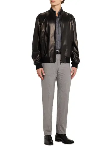 Giorgio Armani Men's Chevron Silk Dress Shirt - Brushed Nickel | Thumbnail 2 Giorgio Armani Men's Chevron Silk Dress Shirt - Brushed Nickel | Thumbnail 2