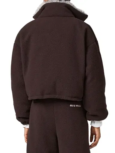 Miu Miu Women's Fleece Down Jacket - Brown - Size 8 | Thumbnail 3 Miu Miu Women's Fleece Down Jacket - Brown - Size 8 | Thumbnail 3