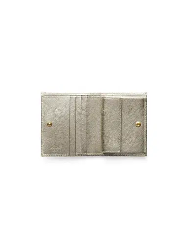 Prada Women's Small Saffiano Leather Wallet - Gold | Thumbnail 4 Prada Women's Small Saffiano Leather Wallet - Gold | Thumbnail 4