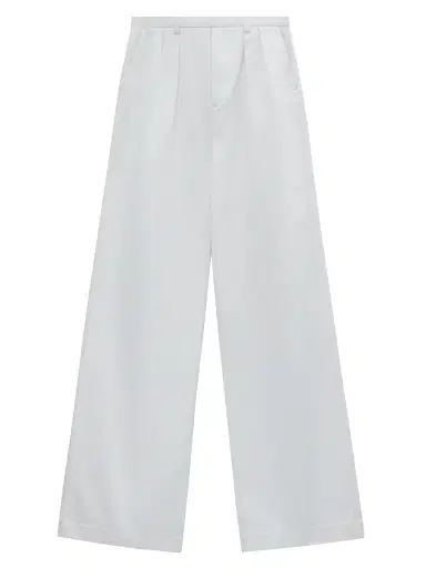 LOEWE Men's Pleated Cotton Wide-Leg Trousers - White | Thumbnail 1 LOEWE Men's Pleated Cotton Wide-Leg Trousers - White | Thumbnail 1