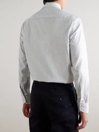 Canali Checked Cotton-Poplin Shirt - Men | Thumbnail 3 Canali Checked Cotton-Poplin Shirt - Men | Thumbnail 3