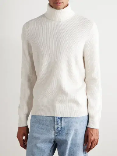 Brunello Cucinelli Ribbed Cashmere Rollneck Sweater - Men | Thumbnail 3 Brunello Cucinelli Ribbed Cashmere Rollneck Sweater - Men | Thumbnail 3