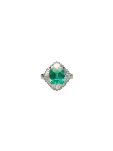 Wish Fine Jewelry 4.62ct Diamond Colombian Emerald Platinum Halo Ring | Thumbnail 1 Wish Fine Jewelry 4.62ct Diamond Colombian Emerald Platinum Halo Ring | Thumbnail 1