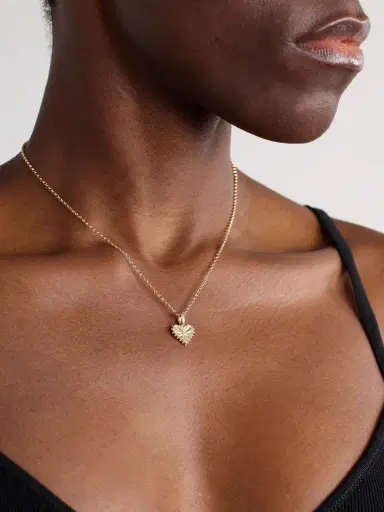 Marlo Laz Mini Dangling Heart 14-karat Gold Diamond Necklace | Thumbnail 2 Marlo Laz Mini Dangling Heart 14-karat Gold Diamond Necklace | Thumbnail 2