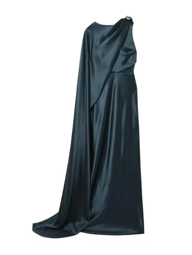 Phoenix Cape-effect Crystal-embellished Draped Satin Gown Phoenix Cape-effect Crystal-embellished Draped Satin Gown