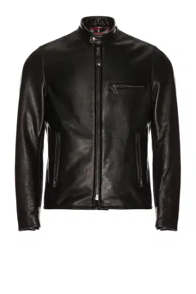 Schott Waxed Natural Pebbled Cowhide Cafe Leather Jacket | Thumbnail 2 Schott Waxed Natural Pebbled Cowhide Cafe Leather Jacket | Thumbnail 2