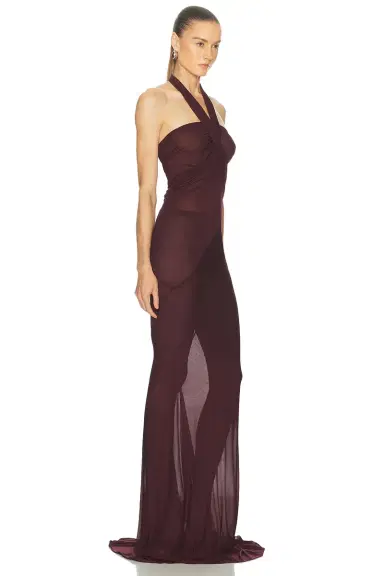 Atlein Halter Neck Ruched Gown | Thumbnail 2 Atlein Halter Neck Ruched Gown | Thumbnail 2