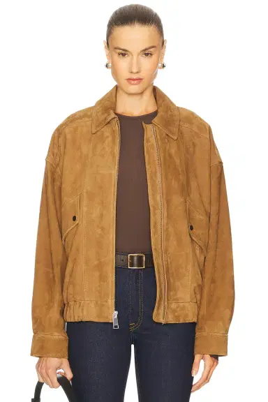 GRLFRND Wren Suede Bomber | Thumbnail 3 GRLFRND Wren Suede Bomber | Thumbnail 3