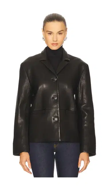 GRLFRND Marlo Leather Blazer | Thumbnail 2 GRLFRND Marlo Leather Blazer | Thumbnail 2