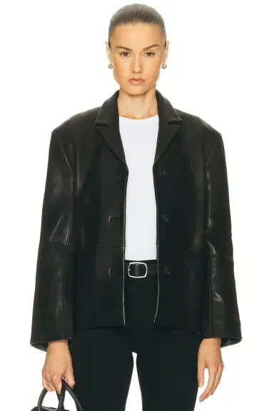 GRLFRND Marlo Leather Blazer | Thumbnail 3 GRLFRND Marlo Leather Blazer | Thumbnail 3