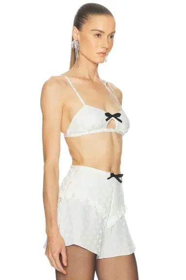 Alessandra Rich Silk Bra Top | Thumbnail 2 Alessandra Rich Silk Bra Top | Thumbnail 2