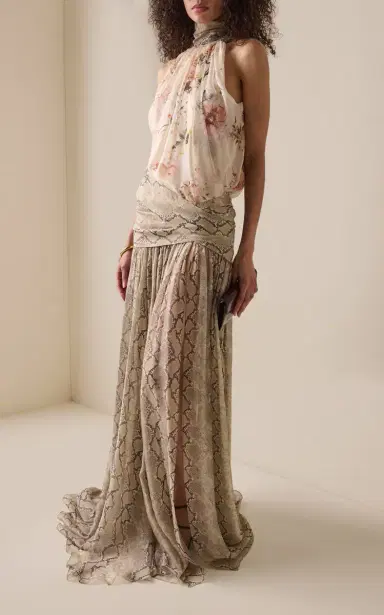 Elie Saab Print Chiffon Top | Thumbnail 4 Elie Saab Print Chiffon Top | Thumbnail 4