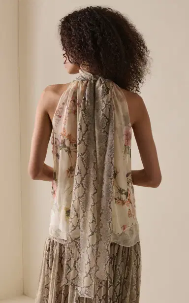 Elie Saab Print Chiffon Top | Thumbnail 5 Elie Saab Print Chiffon Top | Thumbnail 5