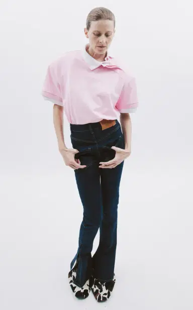 A.W.A.K.E. MODE Padded Cotton Double-Collar Rugby Top | Thumbnail 2 A.W.A.K.E. MODE Padded Cotton Double-Collar Rugby Top | Thumbnail 2