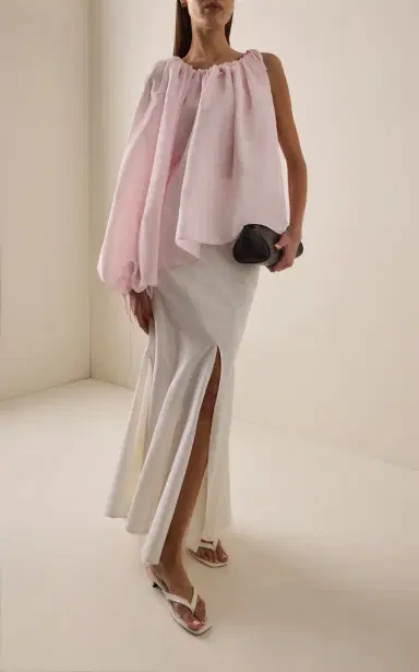 A.W.A.K.E. MODE One-Sleeve Linen-Blend Top | Thumbnail 3 A.W.A.K.E. MODE One-Sleeve Linen-Blend Top | Thumbnail 3