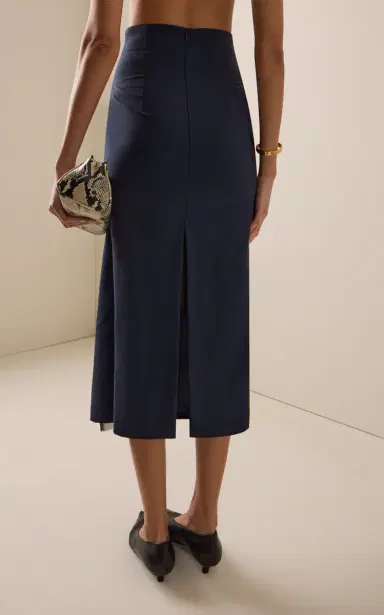 A.W.A.K.E. MODE Panelled Silk-Wool Midi Skirt | Thumbnail 4 A.W.A.K.E. MODE Panelled Silk-Wool Midi Skirt | Thumbnail 4