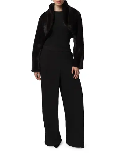 Apparis Women's Odette Faux Fur Crop Bolero - Noir Multi | Thumbnail 2 Apparis Women's Odette Faux Fur Crop Bolero - Noir Multi | Thumbnail 2