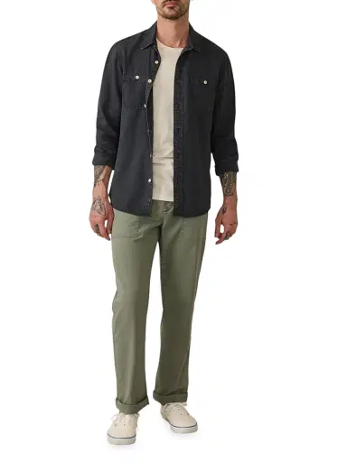 Faherty Brand Men's The Tried & True Chambray Workshirt - Durango Black - Size Small | Thumbnail 2 Faherty Brand Men's The Tried & True Chambray Workshirt - Durango Black - Size Small | Thumbnail 2