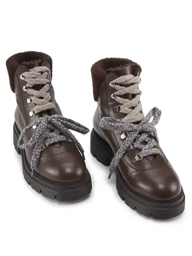 Stuart Weitzman Women's Hudson 40MM Lite Lace-Up Booties - Walnut | Thumbnail 2 Stuart Weitzman Women's Hudson 40MM Lite Lace-Up Booties - Walnut | Thumbnail 2