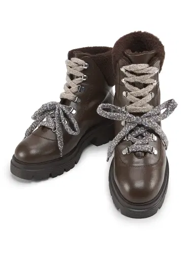 Stuart Weitzman Women's Hudson 40MM Lite Lace-Up Booties - Walnut | Thumbnail 4 Stuart Weitzman Women's Hudson 40MM Lite Lace-Up Booties - Walnut | Thumbnail 4