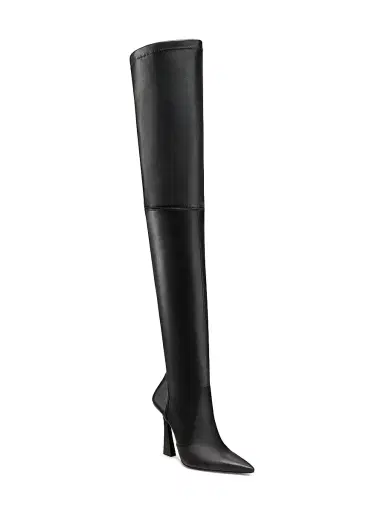 Stuart Weitzman Women's Ultravinnie 100MM Leather Over-The-Knee Boots - Black | Thumbnail 2 Stuart Weitzman Women's Ultravinnie 100MM Leather Over-The-Knee Boots - Black | Thumbnail 2