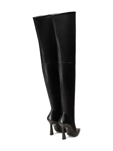 Stuart Weitzman Women's Ultravinnie 100MM Leather Over-The-Knee Boots - Black | Thumbnail 3 Stuart Weitzman Women's Ultravinnie 100MM Leather Over-The-Knee Boots - Black | Thumbnail 3