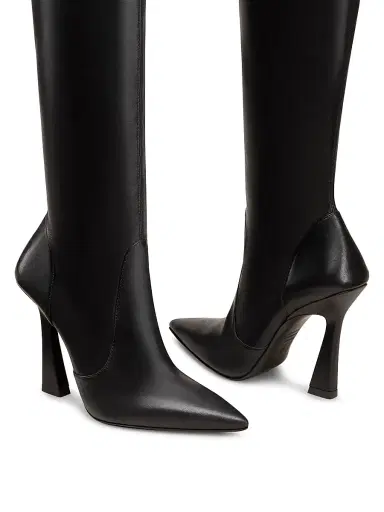 Stuart Weitzman Women's Ultravinnie 100MM Leather Over-The-Knee Boots - Black | Thumbnail 4 Stuart Weitzman Women's Ultravinnie 100MM Leather Over-The-Knee Boots - Black | Thumbnail 4