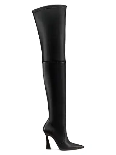 Stuart Weitzman Women's Ultravinnie 100MM Leather Over-The-Knee Boots - Black | Thumbnail 1 Stuart Weitzman Women's Ultravinnie 100MM Leather Over-The-Knee Boots - Black | Thumbnail 1