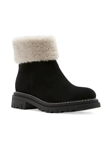 La Canadienne Women's Dwayne Suede Shearling-Cuff Boots | Thumbnail 2 La Canadienne Women's Dwayne Suede Shearling-Cuff Boots | Thumbnail 2