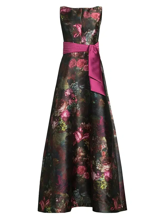 Women's Nicoletta Floral Print Gown - Mulberry Multi Women's Nicoletta Floral Print Gown - Mulberry Multi