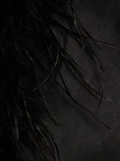 Toccin Women's Auggie Feather-Cuff Textured Satin Pants - Jet | Thumbnail 7 Toccin Women's Auggie Feather-Cuff Textured Satin Pants - Jet | Thumbnail 7