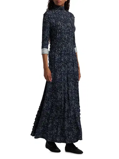 Proenza Schouler White Label Women's Mabel Printed Jersey Maxi Dress - Navy Multi | Thumbnail 2 Proenza Schouler White Label Women's Mabel Printed Jersey Maxi Dress - Navy Multi | Thumbnail 2