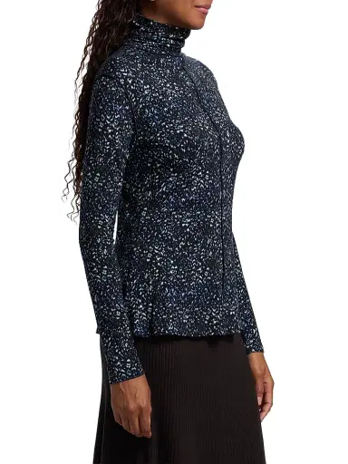 Proenza Schouler White Label Women's Audrey Cheetah Print Top - Navy Multi | Thumbnail 4 Proenza Schouler White Label Women's Audrey Cheetah Print Top - Navy Multi | Thumbnail 4