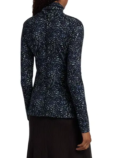 Proenza Schouler White Label Women's Audrey Cheetah Print Top - Navy Multi | Thumbnail 5 Proenza Schouler White Label Women's Audrey Cheetah Print Top - Navy Multi | Thumbnail 5
