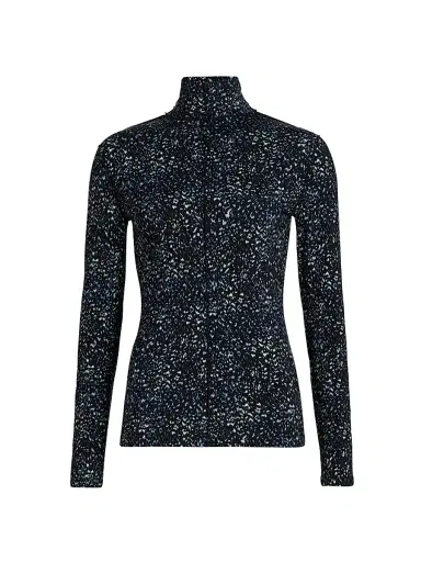 Proenza Schouler White Label Women's Audrey Cheetah Print Top - Navy Multi | Thumbnail 1 Proenza Schouler White Label Women's Audrey Cheetah Print Top - Navy Multi | Thumbnail 1