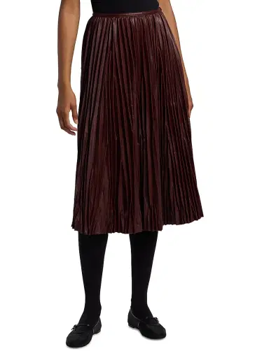 Proenza Schouler White Label Women's Rosalyn Pleated Faux Leather Midi-Skirt | Thumbnail 3 Proenza Schouler White Label Women's Rosalyn Pleated Faux Leather Midi-Skirt | Thumbnail 3