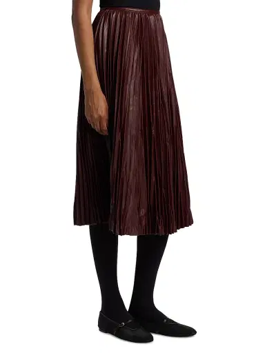 Proenza Schouler White Label Women's Rosalyn Pleated Faux Leather Midi-Skirt | Thumbnail 4 Proenza Schouler White Label Women's Rosalyn Pleated Faux Leather Midi-Skirt | Thumbnail 4