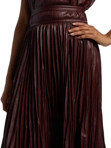 Proenza Schouler White Label Women's Rosalyn Pleated Faux Leather Midi-Skirt | Thumbnail 6 Proenza Schouler White Label Women's Rosalyn Pleated Faux Leather Midi-Skirt | Thumbnail 6