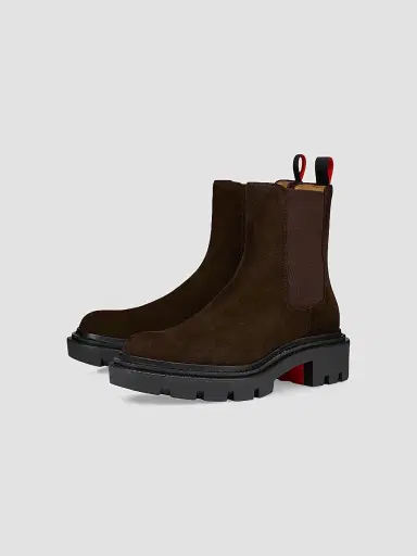 Christian Louboutin Men's Devon College Leather Boots - Cafe | Thumbnail 2 Christian Louboutin Men's Devon College Leather Boots - Cafe | Thumbnail 2