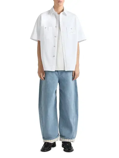 Givenchy Men's Couture Seam Shirt in Cotton with Patch - White | Thumbnail 2 Givenchy Men's Couture Seam Shirt in Cotton with Patch - White | Thumbnail 2