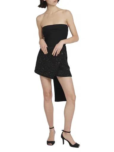 Courreges Women's Oblique Tweed Miniskirt - Black | Thumbnail 2 Courreges Women's Oblique Tweed Miniskirt - Black | Thumbnail 2
