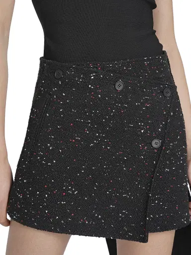 Courreges Women's Oblique Tweed Miniskirt - Black | Thumbnail 6 Courreges Women's Oblique Tweed Miniskirt - Black | Thumbnail 6
